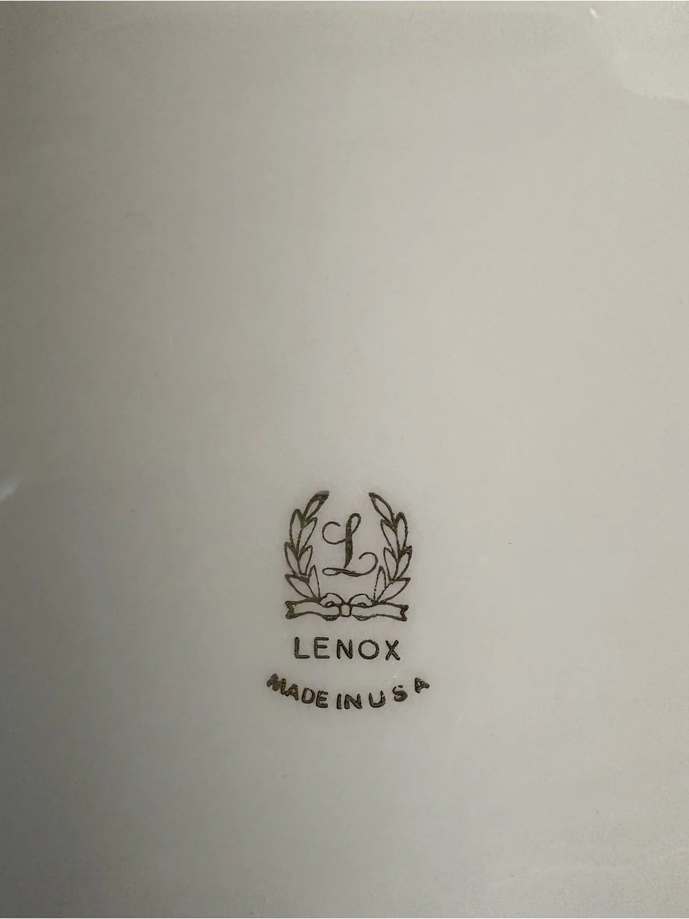 Lenox Cream Ceramic Footed Vanity Tray with Gold Rim